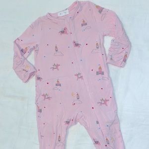 Princess Angel Dear zip footie PJs 0-3m EUC
